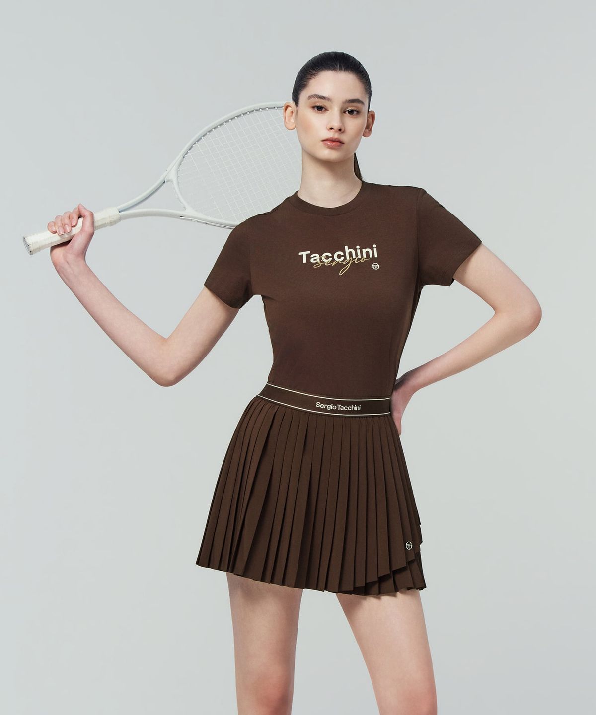세르지오 타키니(SERGIO TACCHINI) W 그래픽 레귤러핏 티셔츠 (D.Brown)