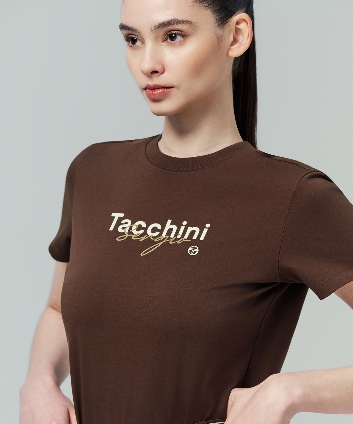세르지오 타키니(SERGIO TACCHINI) W 그래픽 레귤러핏 티셔츠 (D.Brown)