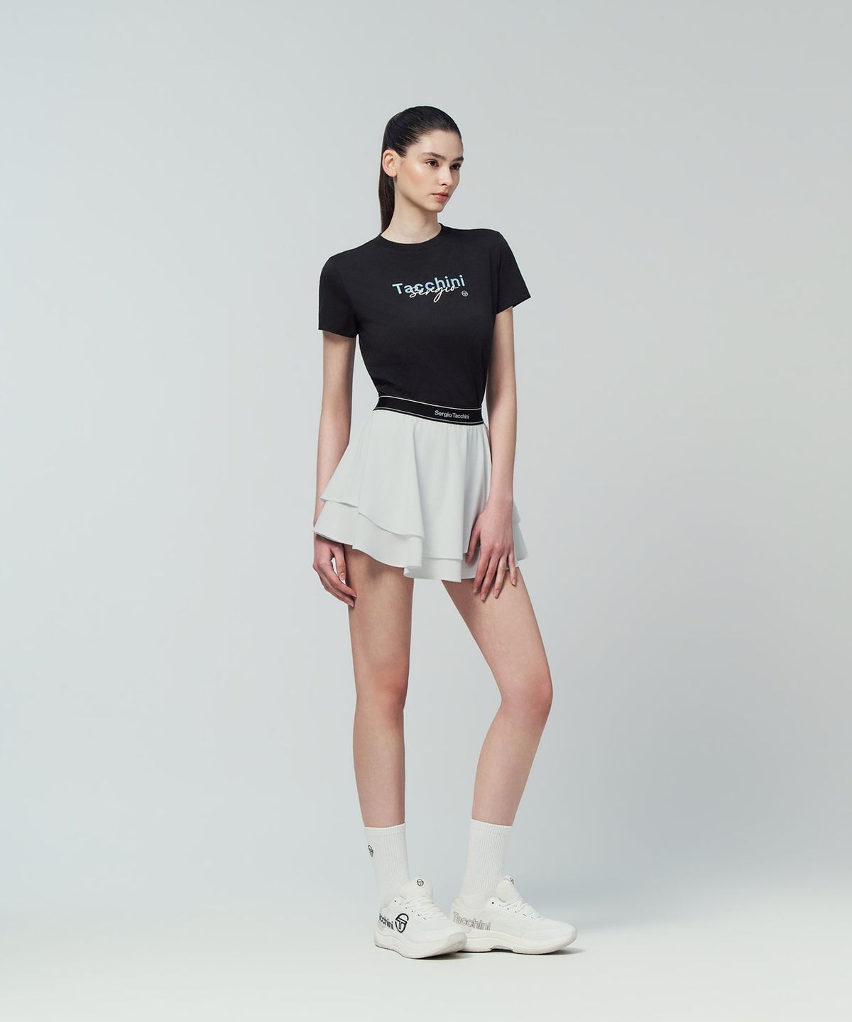 세르지오 타키니(SERGIO TACCHINI) W 그래픽 레귤러핏 티셔츠 (Black)