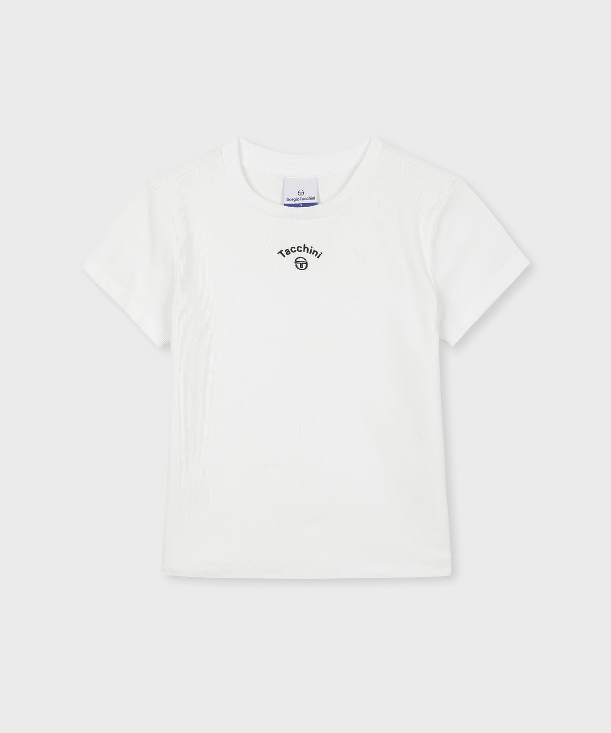 세르지오 타키니(SERGIO TACCHINI) W 슬림 골지립 티셔츠 (White)