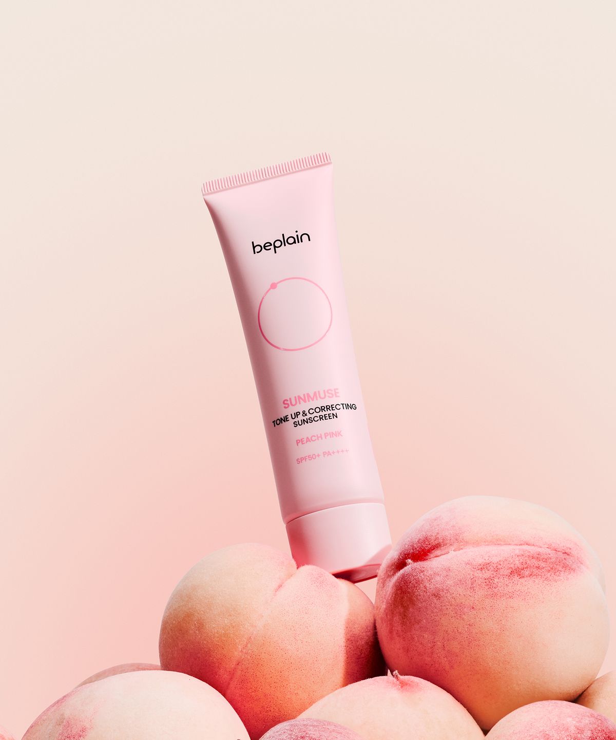 비플레인(BEPLAIN) [2개] 선뮤즈 톤업 & 코렉팅 선크림 피치 핑크 50ml (+10mlx2개 추가증정)
