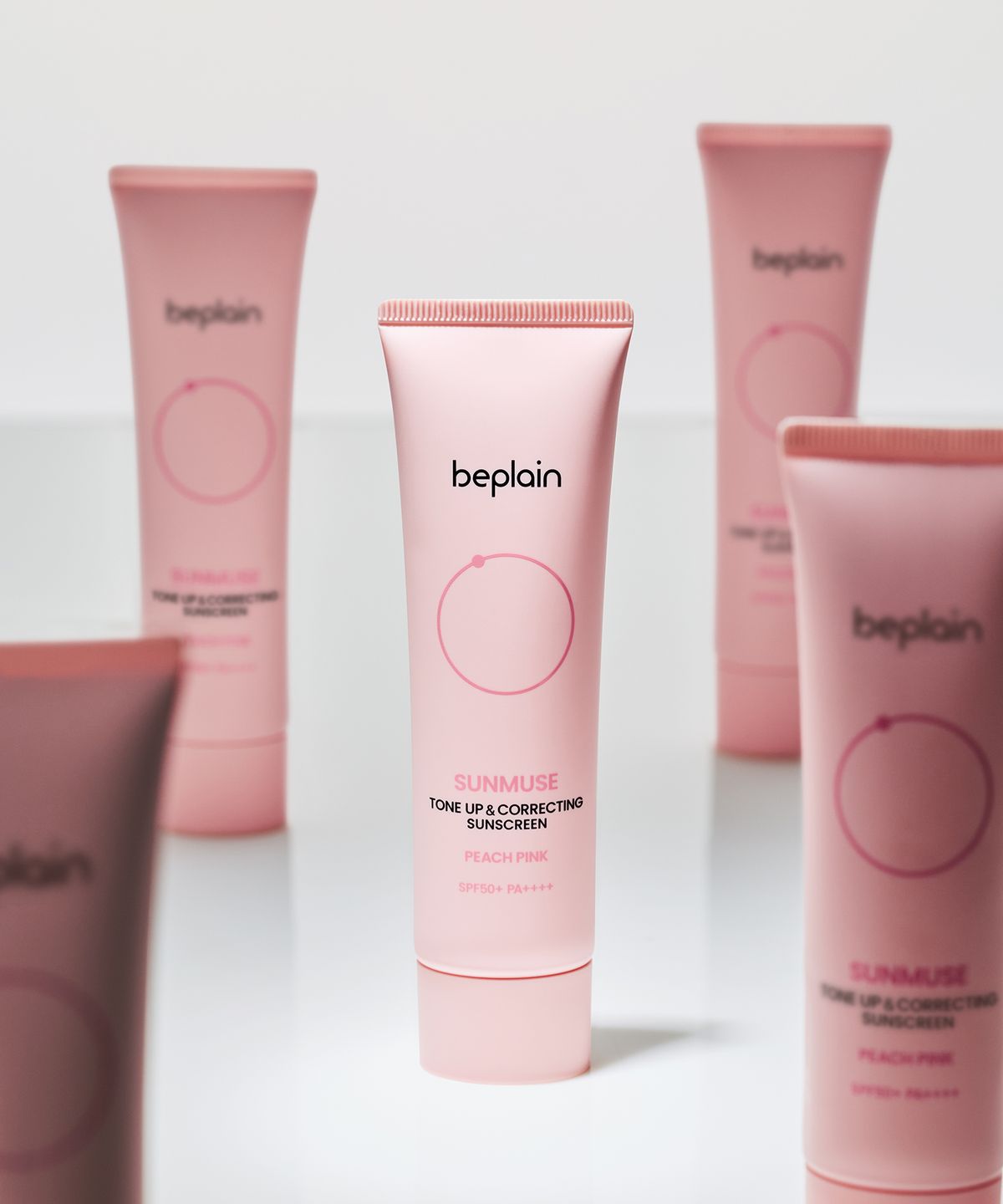 비플레인(BEPLAIN) [2개] 선뮤즈 톤업 & 코렉팅 선크림 피치 핑크 50ml (+10mlx2개 추가증정)
