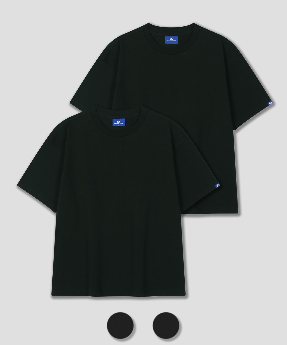 돌핀웨이브어패럴(DOLPHIN WAVE APPAREL) [2PACK] 돌핀 루즈 크롭 반팔 티셔츠 2팩
