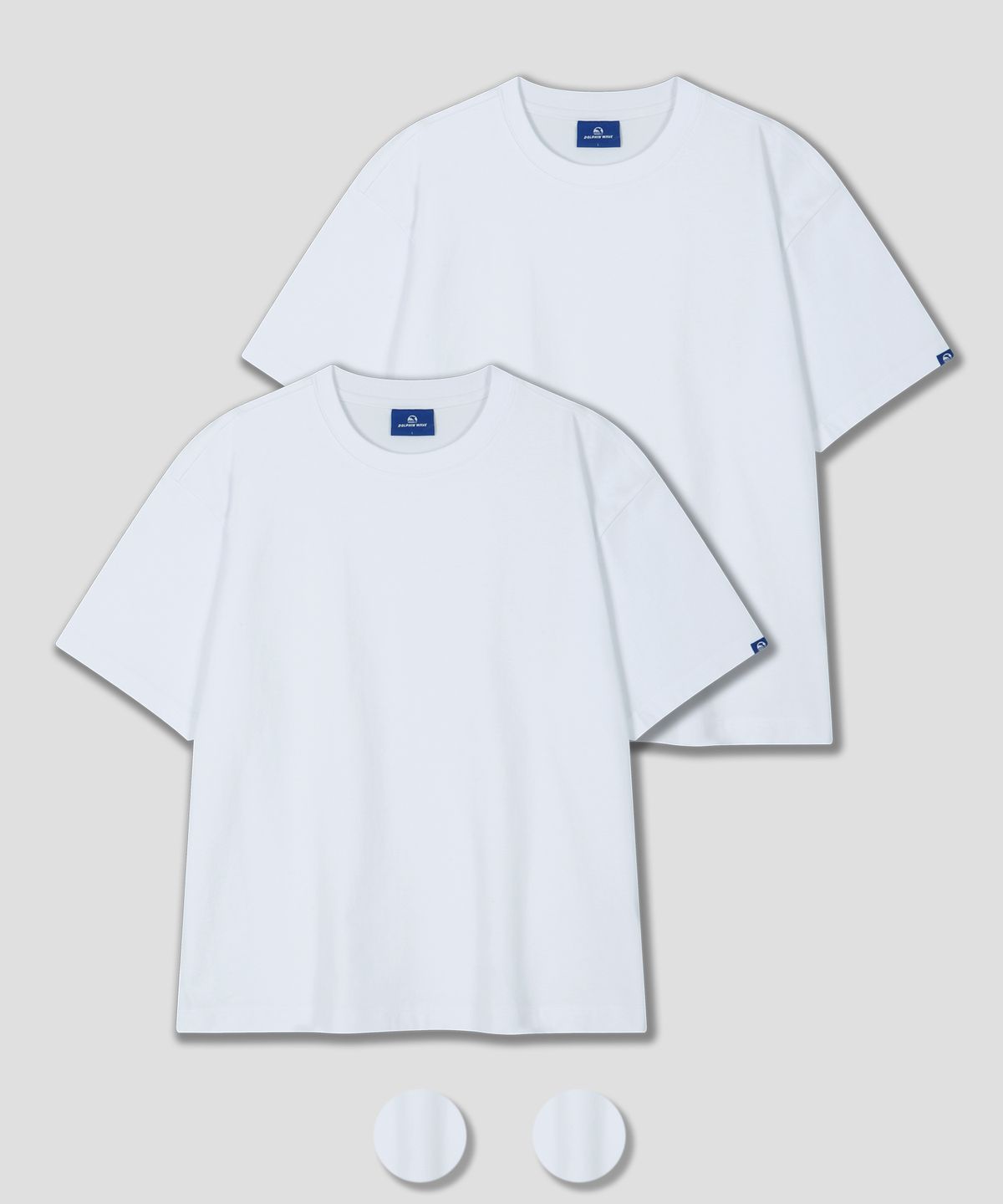 돌핀웨이브어패럴(DOLPHIN WAVE APPAREL) [2PACK] 돌핀 루즈 크롭 반팔 티셔츠 2팩