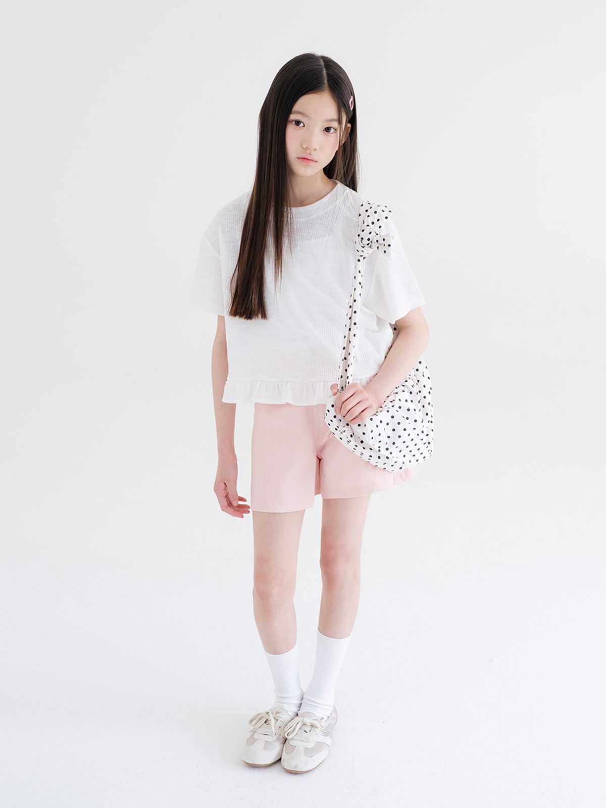 브렛테일러(BRETTAILOR) 타이니 러플 와이드립 숏슬리브