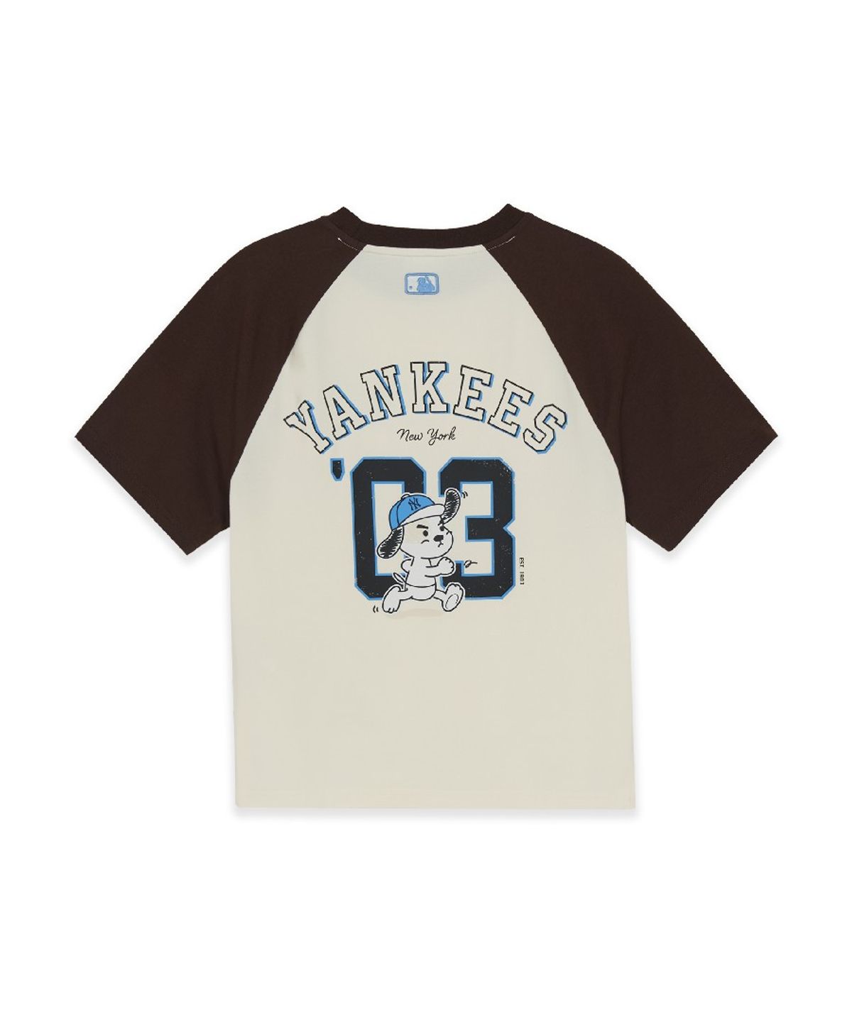 엠엘비 키즈(MLB KIDS) 스트릿 바크&바니 배색 라글란 티셔츠 NY (Ptn.Brown)