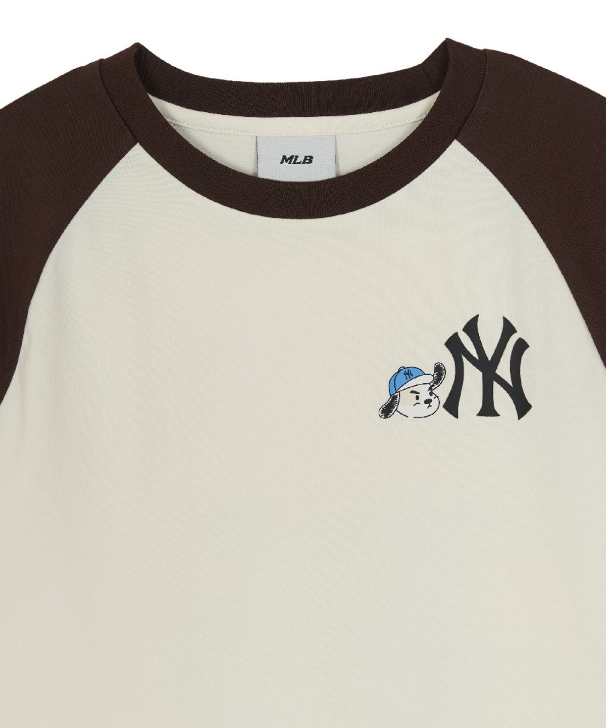 엠엘비 키즈(MLB KIDS) 스트릿 바크&바니 배색 라글란 티셔츠 NY (Ptn.Brown)