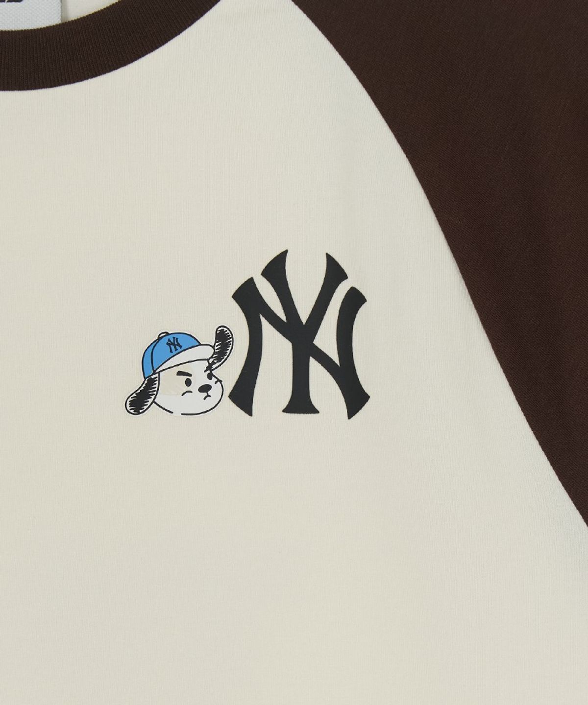 엠엘비 키즈(MLB KIDS) 스트릿 바크&바니 배색 라글란 티셔츠 NY (Ptn.Brown)