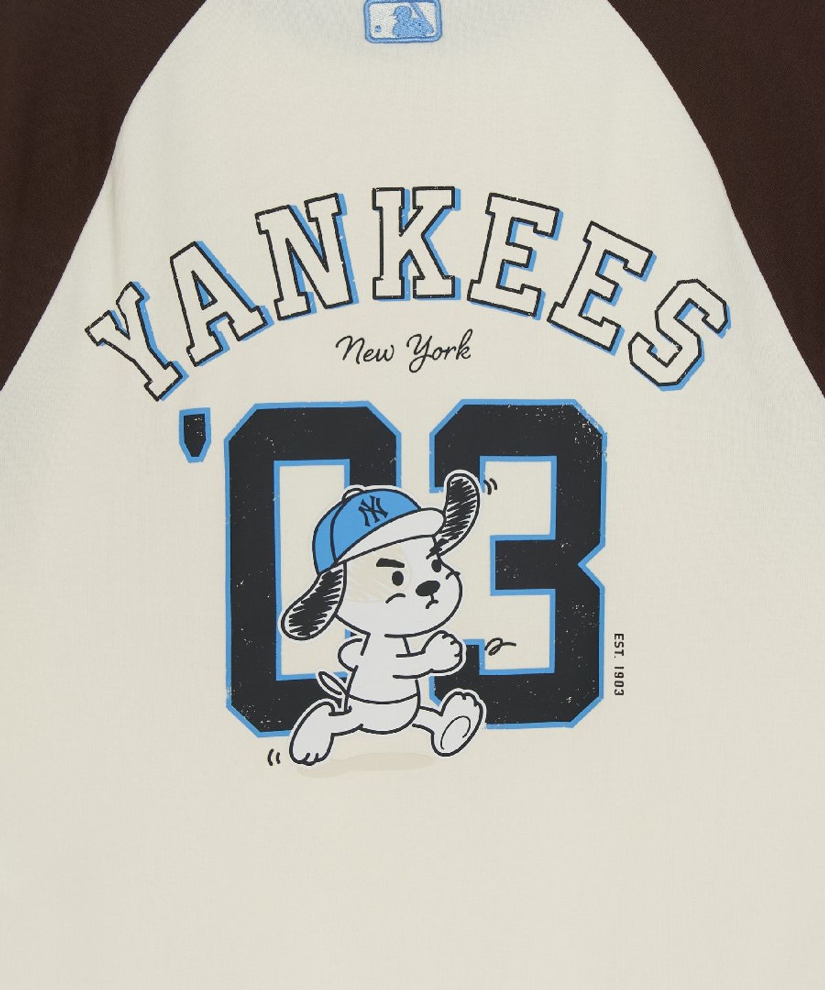 엠엘비 키즈(MLB KIDS) 스트릿 바크&바니 배색 라글란 티셔츠 NY (Ptn.Brown)
