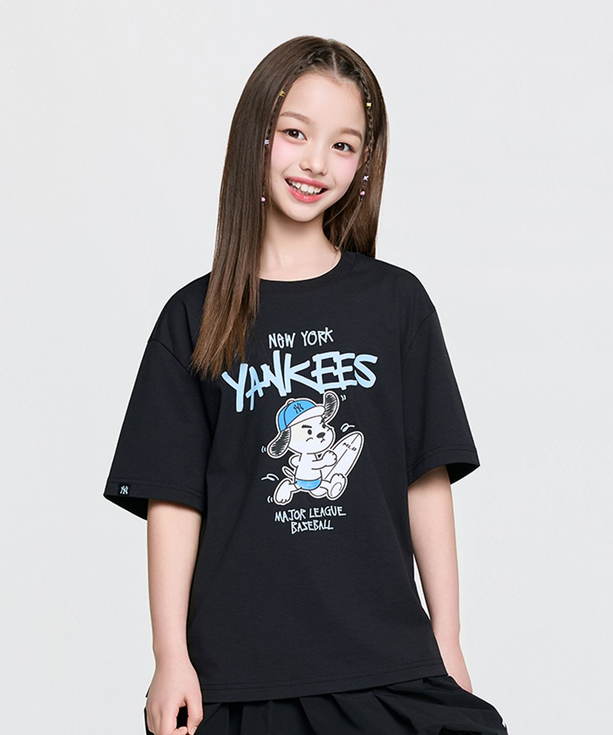 엠엘비 키즈(MLB KIDS) 스트릿 바크&바니 썸머 아트웍 티셔츠 NY (Black)