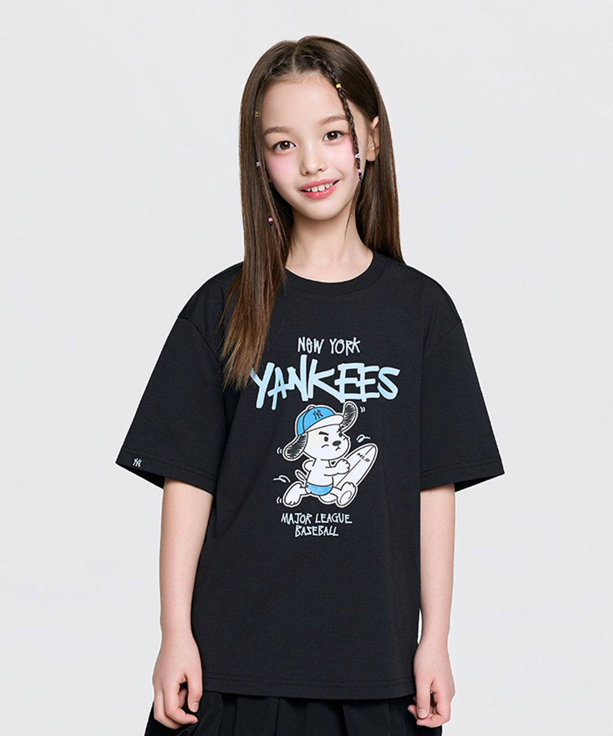 엠엘비 키즈(MLB KIDS) 스트릿 바크&바니 썸머 아트웍 티셔츠 NY (Black)
