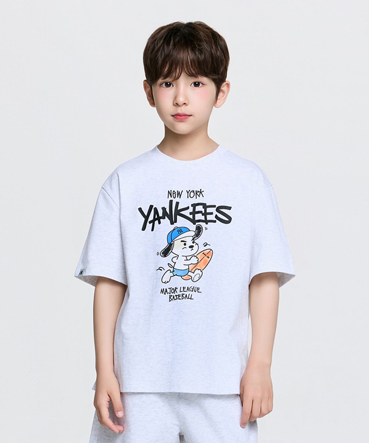 엠엘비 키즈(MLB KIDS) 스트릿 바크&바니 썸머 아트웍 티셔츠 NY (L.Melange Grey)