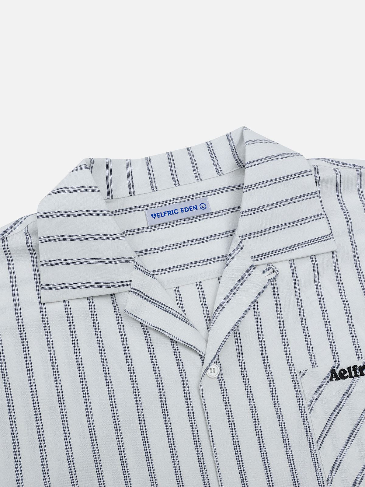 엘프릭 에덴(AELFRIC EDEN) Vertical Stripes Shirt 반소매 티셔츠 AE25CSQ10007-01TWHI