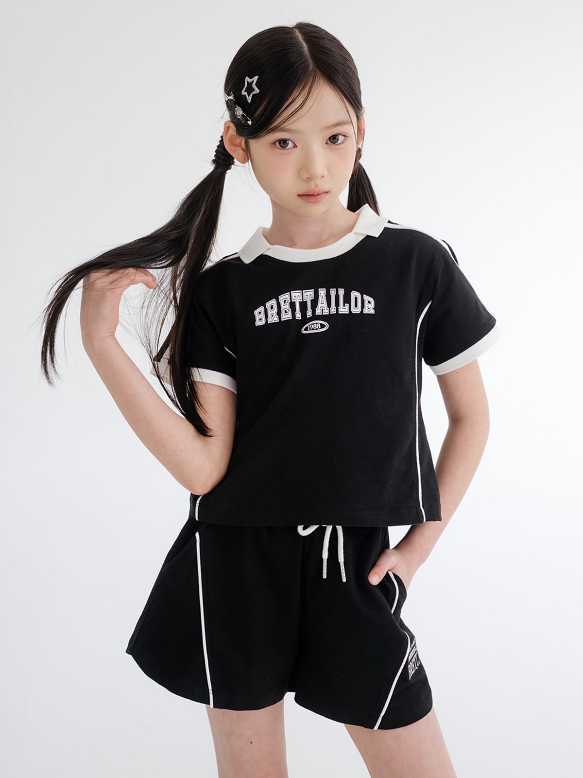 브렛테일러(BRETTAILOR) 칠 파이핑 미니 쇼츠(블랙)