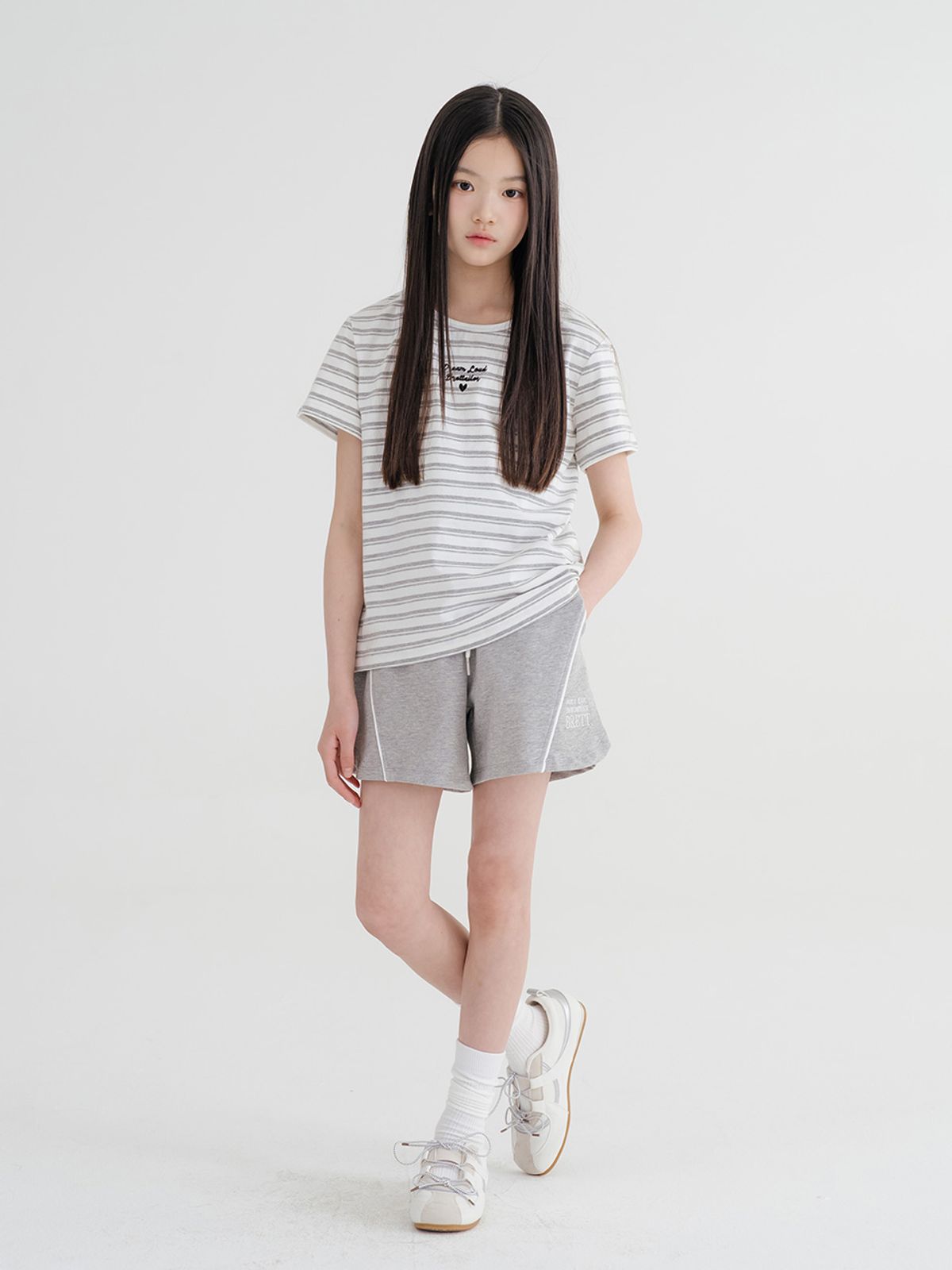 브렛테일러(BRETTAILOR) 칠 파이핑 미니 쇼츠(메란지)