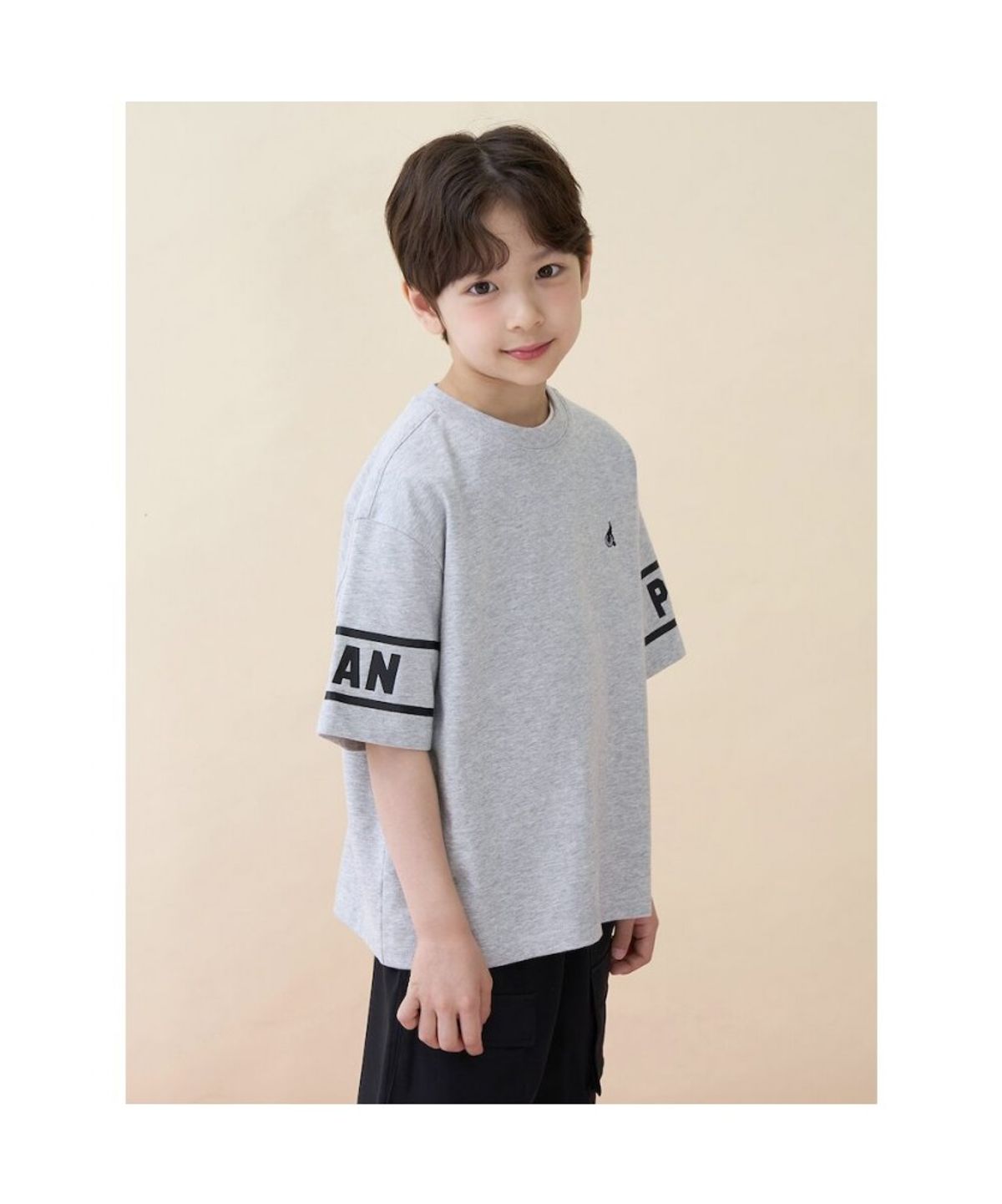 빈폴 키즈(BEANPOLE KIDS) 레터링 포인트 반소매 티셔츠  그레이 (BI6342U113)
