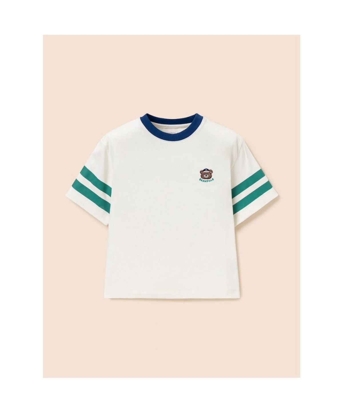 빈폴 키즈(BEANPOLE KIDS) 소매 포인트 곰돌이 달이 그래픽 티셔츠  아이보리 (BI6342U120)