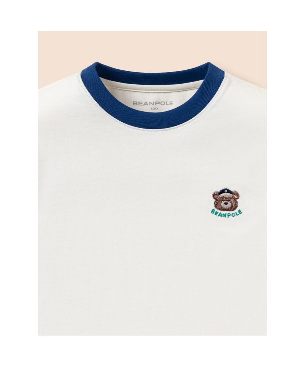 빈폴 키즈(BEANPOLE KIDS) 소매 포인트 곰돌이 달이 그래픽 티셔츠  아이보리 (BI6342U120)