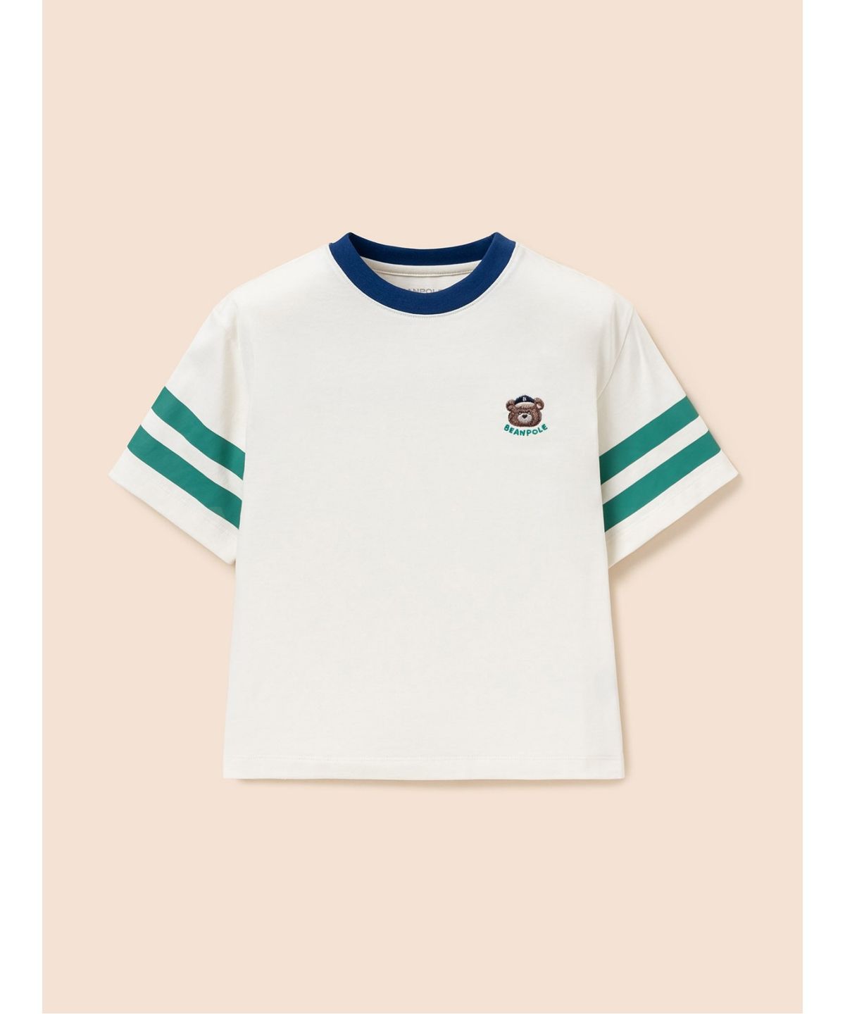 빈폴 키즈(BEANPOLE KIDS) 소매 포인트 곰돌이 달이 그래픽 티셔츠  아이보리 (BI6342U120)
