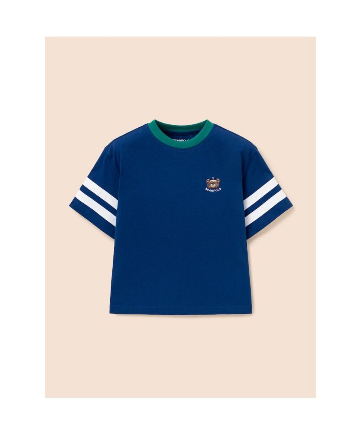 빈폴 키즈(BEANPOLE KIDS) 소매 포인트 곰돌이 달이 그래픽 티셔츠  블루 (BI6342U12P)