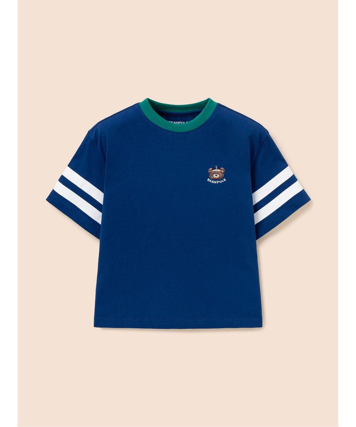 빈폴 키즈(BEANPOLE KIDS) 소매 포인트 곰돌이 달이 그래픽 티셔츠  블루 (BI6342U12P)
