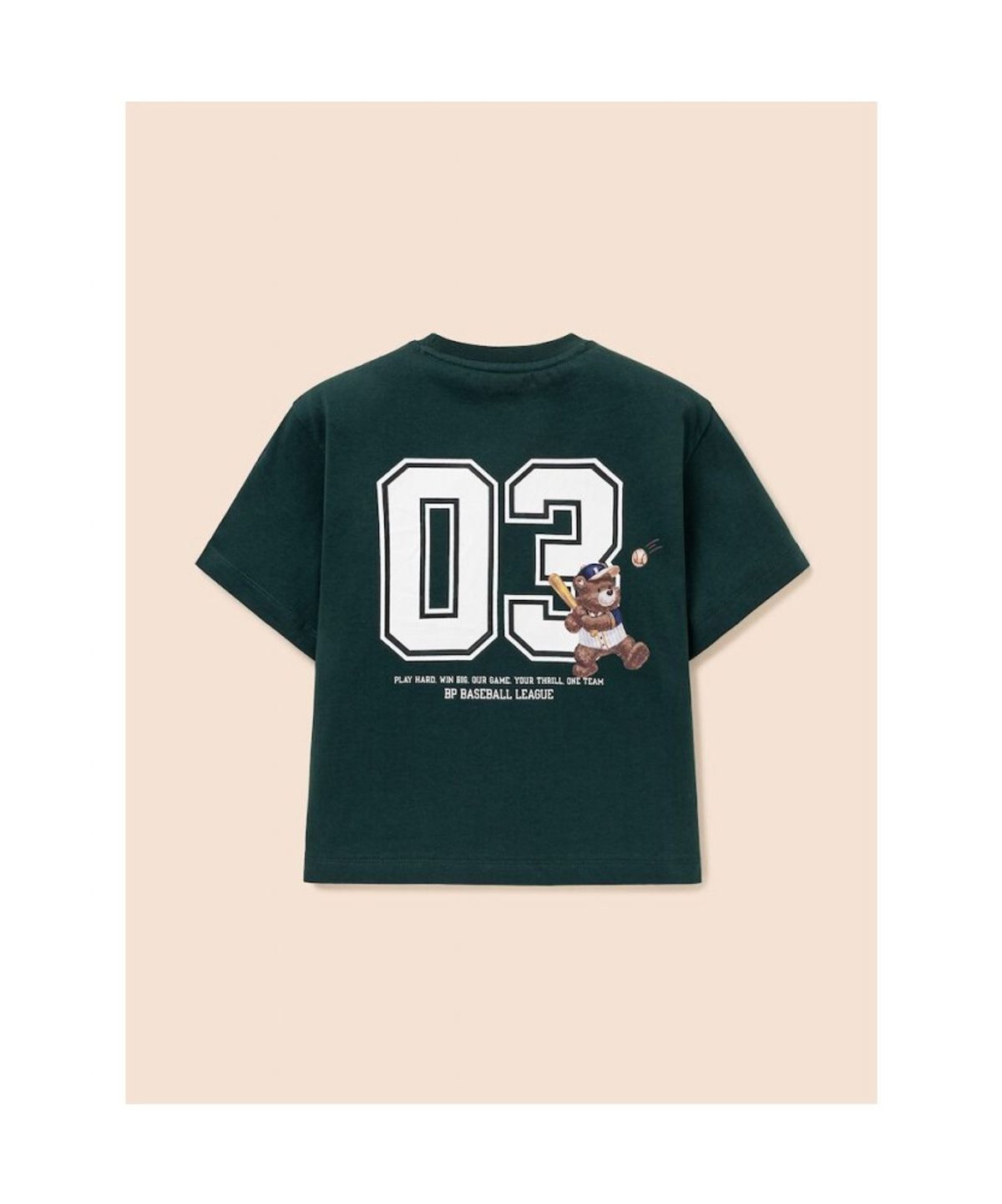 빈폴 키즈(BEANPOLE KIDS) 곰돌이 달이 숫자 그래픽 반팔 티셔츠  그린 (BI6342U13M)