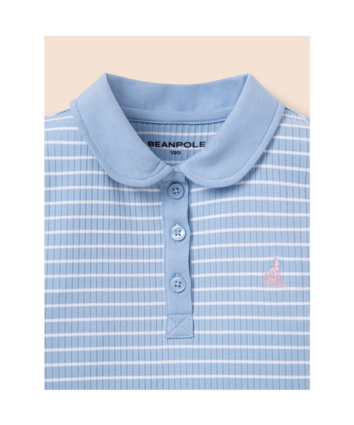빈폴 키즈(BEANPOLE KIDS) T칼라 스트라이프 골지 반소매 티셔츠 (BI6342G06Q)