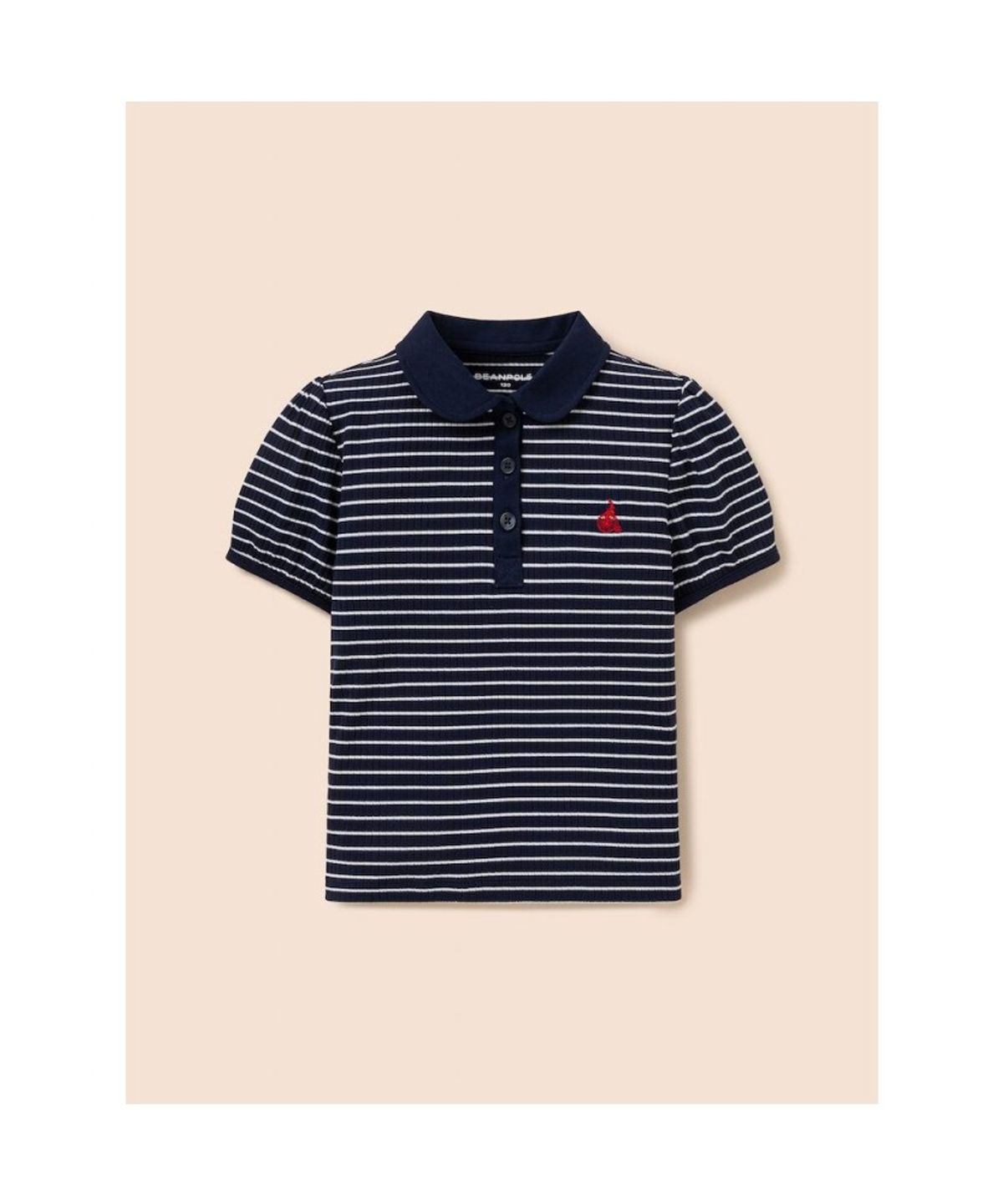 빈폴 키즈(BEANPOLE KIDS) T칼라 스트라이프 골지 반소매 티셔츠 (BI6342G06R)