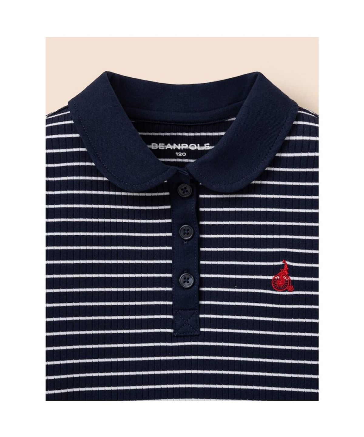 빈폴 키즈(BEANPOLE KIDS) T칼라 스트라이프 골지 반소매 티셔츠 (BI6342G06R)