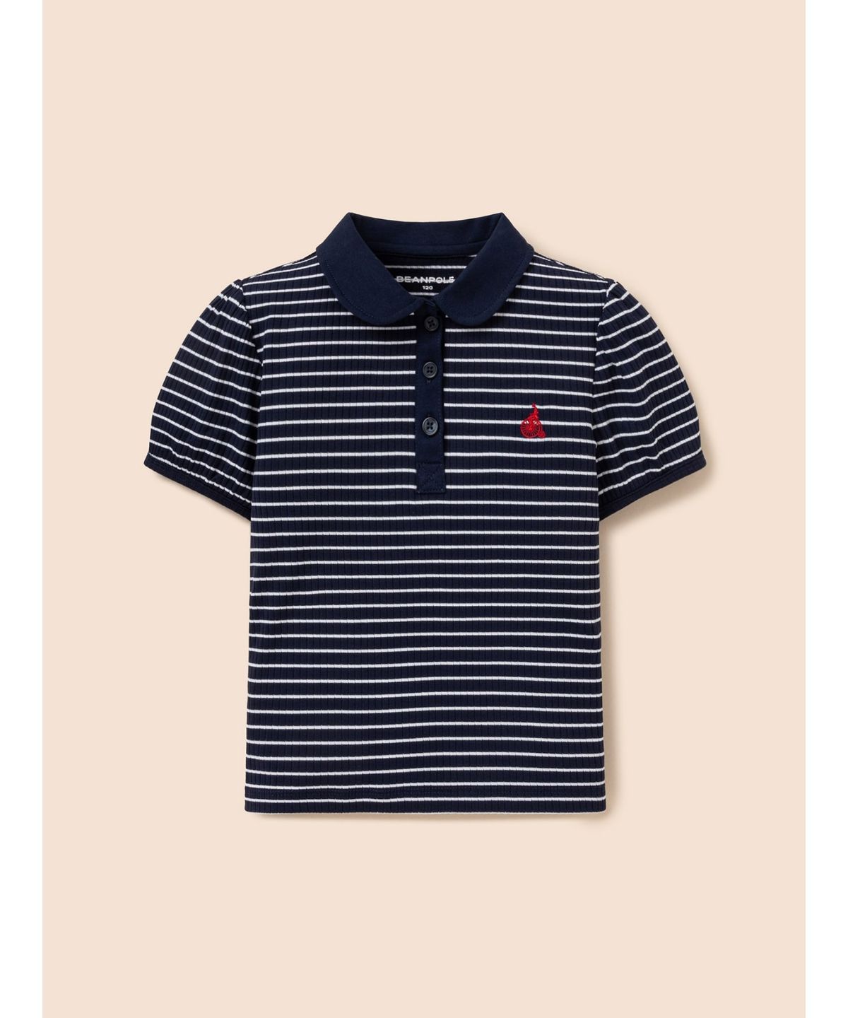 빈폴 키즈(BEANPOLE KIDS) T칼라 스트라이프 골지 반소매 티셔츠 (BI6342G06R)