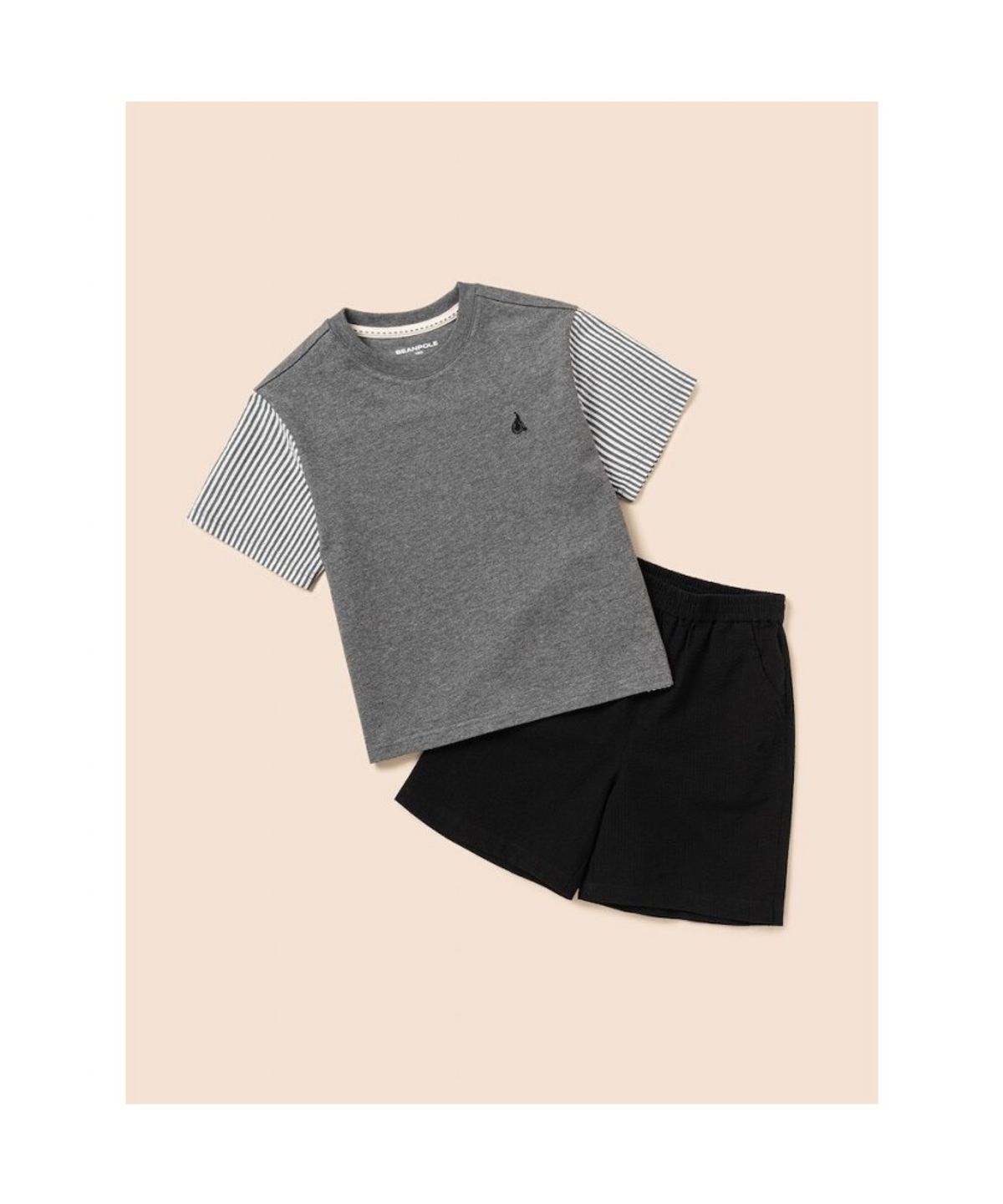 빈폴 키즈(BEANPOLE KIDS) 스트라이프 시어서커 반소매 상하세트  애쉬 (BI6342U154)