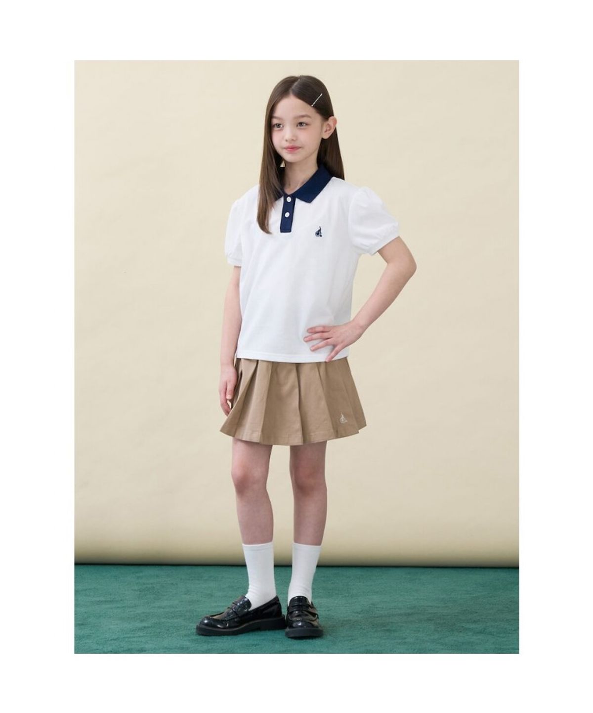 빈폴 키즈(BEANPOLE KIDS) 여아 산들 피케 티셔츠  아이보리 (BI6442G010)