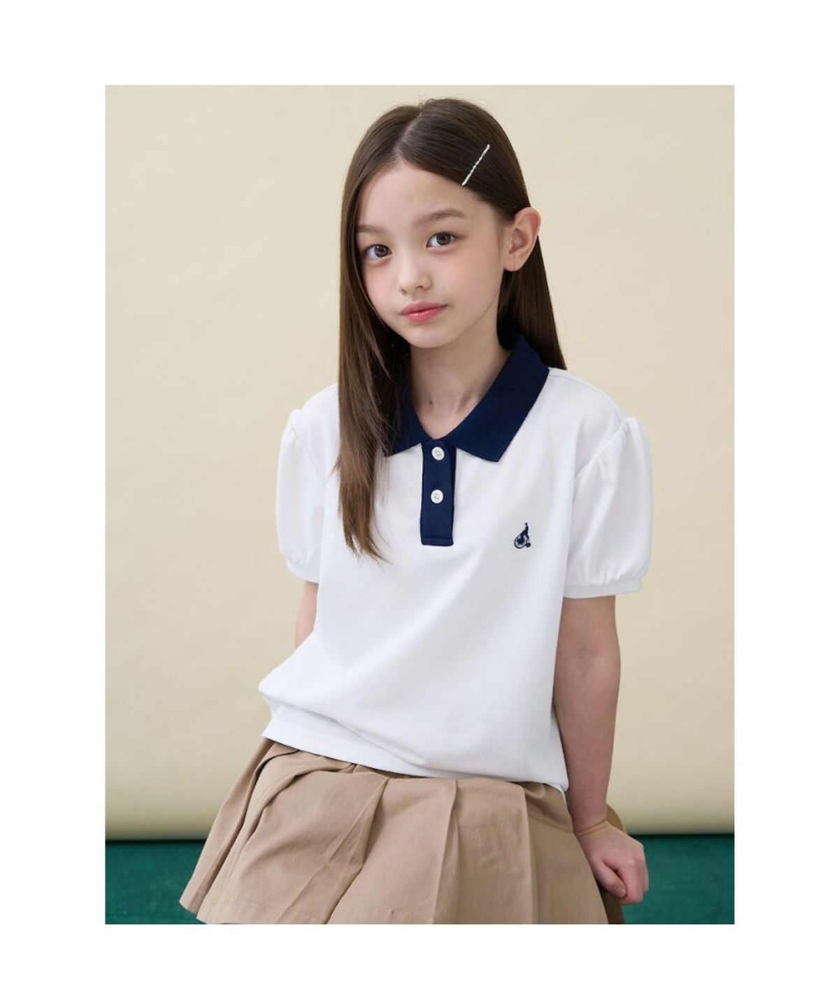 빈폴 키즈(BEANPOLE KIDS) 여아 산들 피케 티셔츠  아이보리 (BI6442G010)