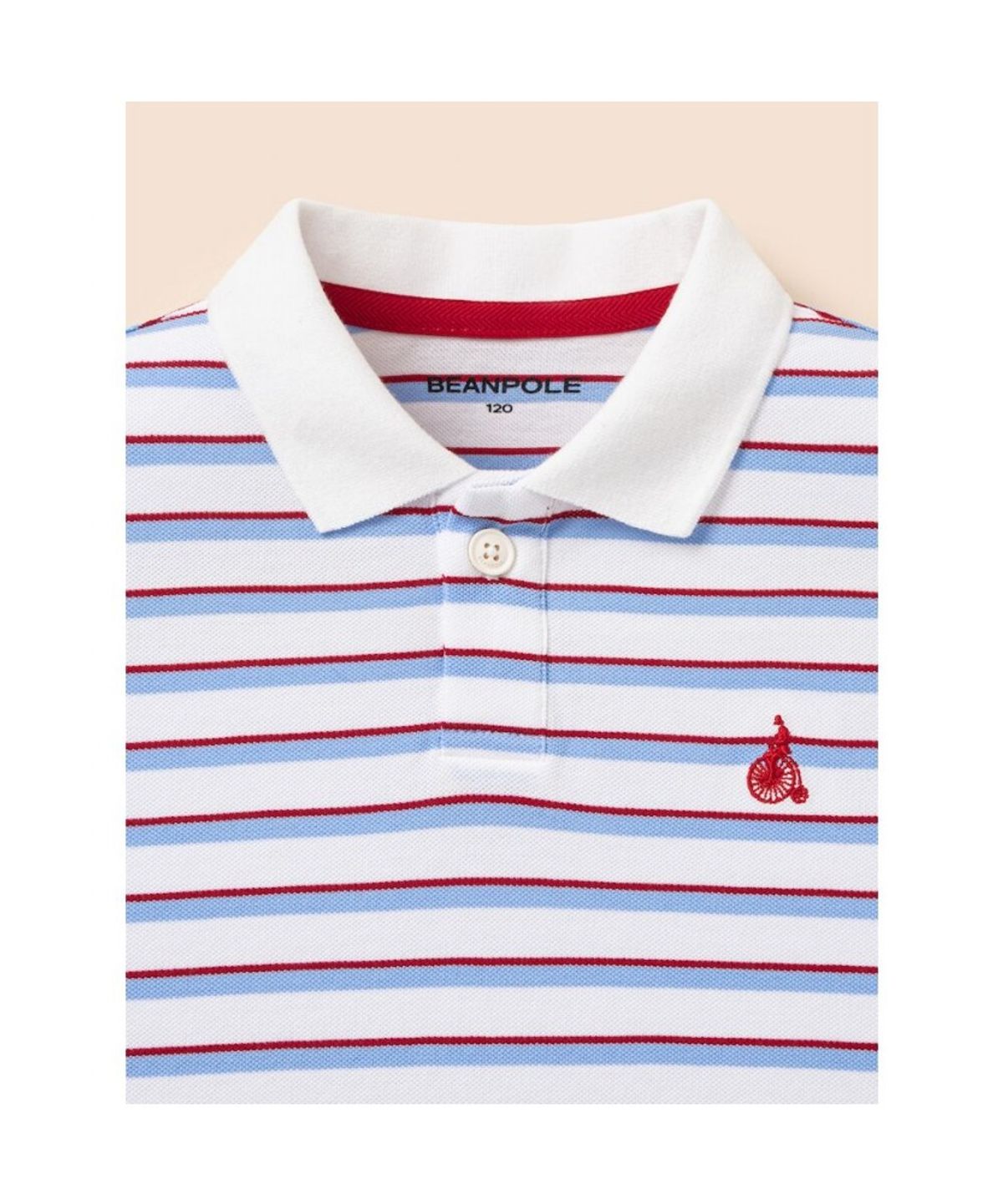 빈폴 키즈(BEANPOLE KIDS) 여아 멀티스트라이프 피케 티셔츠  아이보리 (BI6442G020)