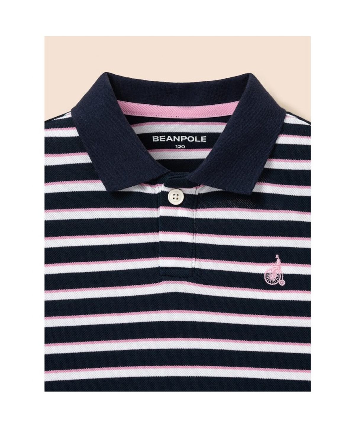 빈폴 키즈(BEANPOLE KIDS) 여아 멀티스트라이프 피케 티셔츠  네이비 (BI6442G02R)