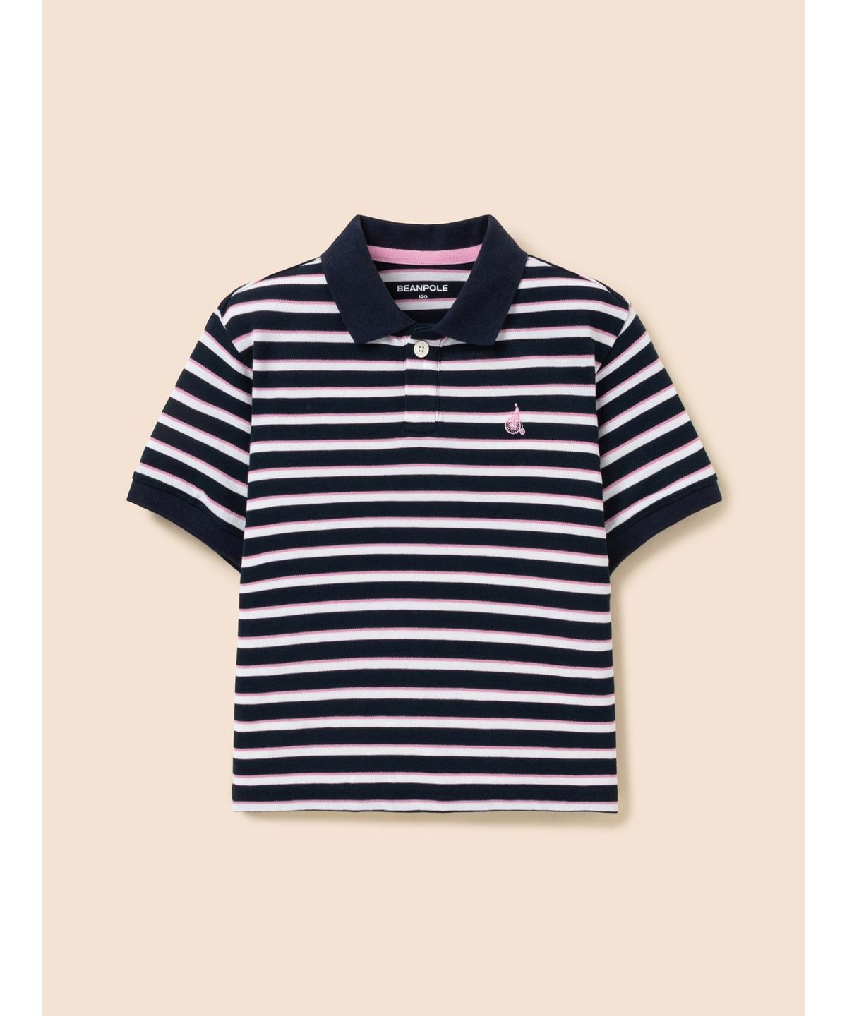 빈폴 키즈(BEANPOLE KIDS) 여아 멀티스트라이프 피케 티셔츠  네이비 (BI6442G02R)