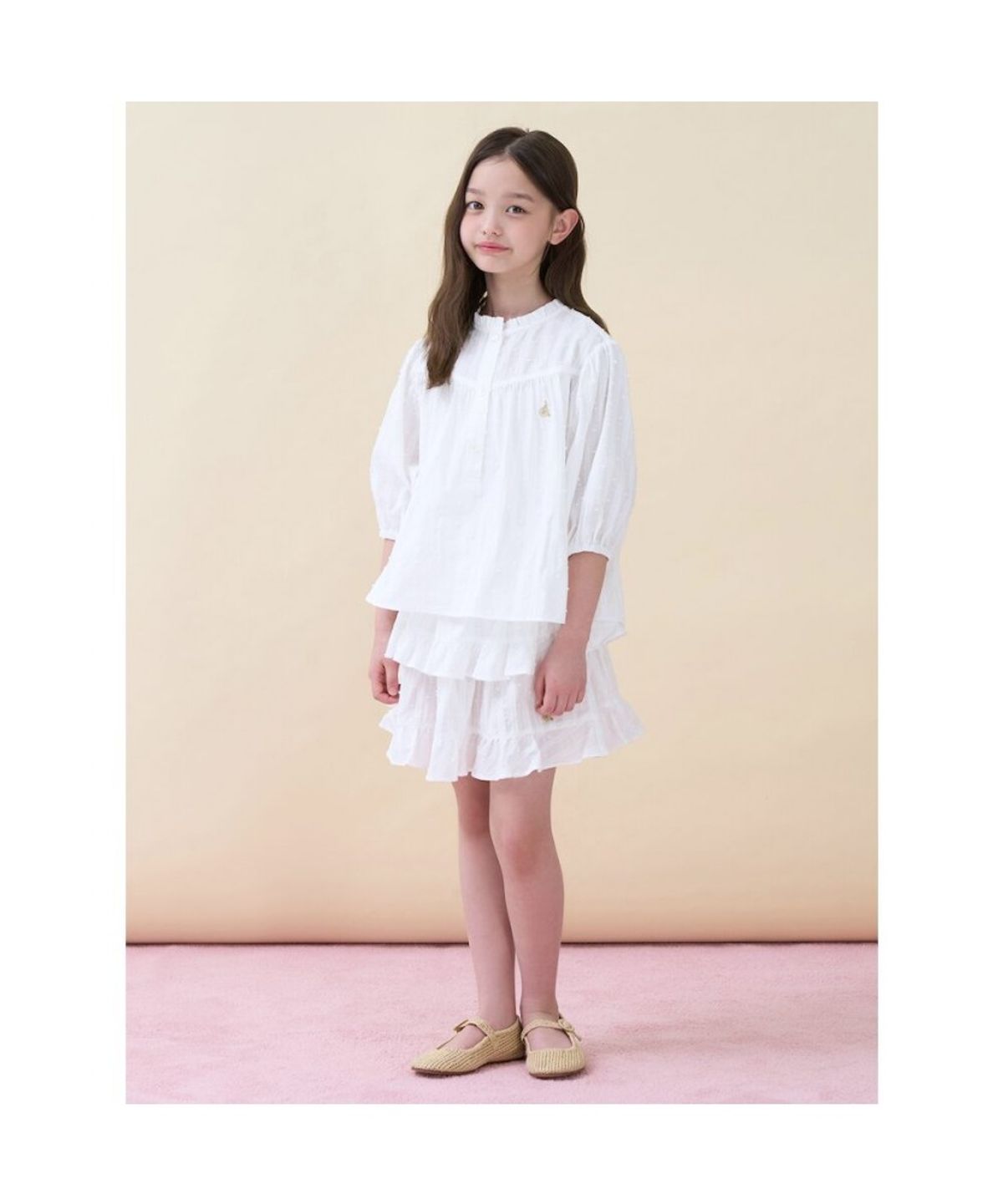 빈폴 키즈(BEANPOLE KIDS) 여아 보헤미안 셔링 블라우스  아이보리 (BI6465G010)