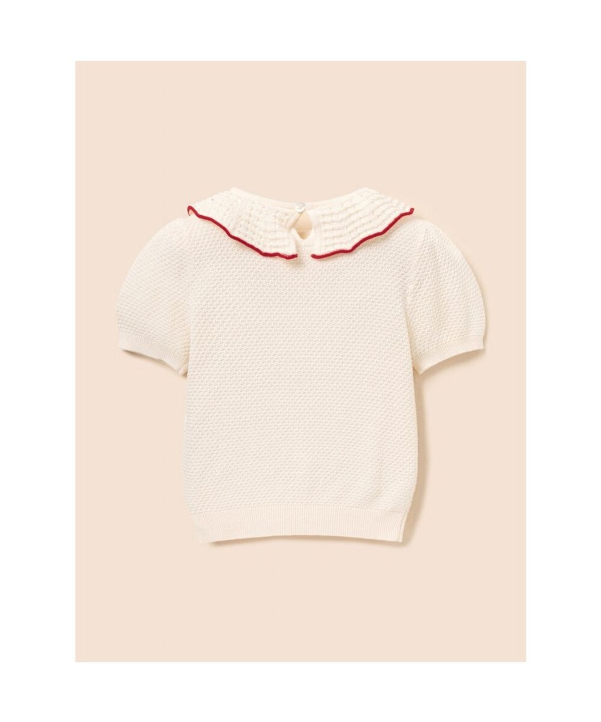 빈폴 키즈(BEANPOLE KIDS) 여아 러블리넥 면 반소매 니트  아이보리 (BI6451G020)