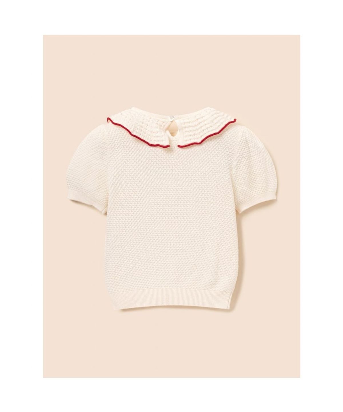 빈폴 키즈(BEANPOLE KIDS) 여아 러블리넥 면 반소매 니트  아이보리 (BI6451G020)