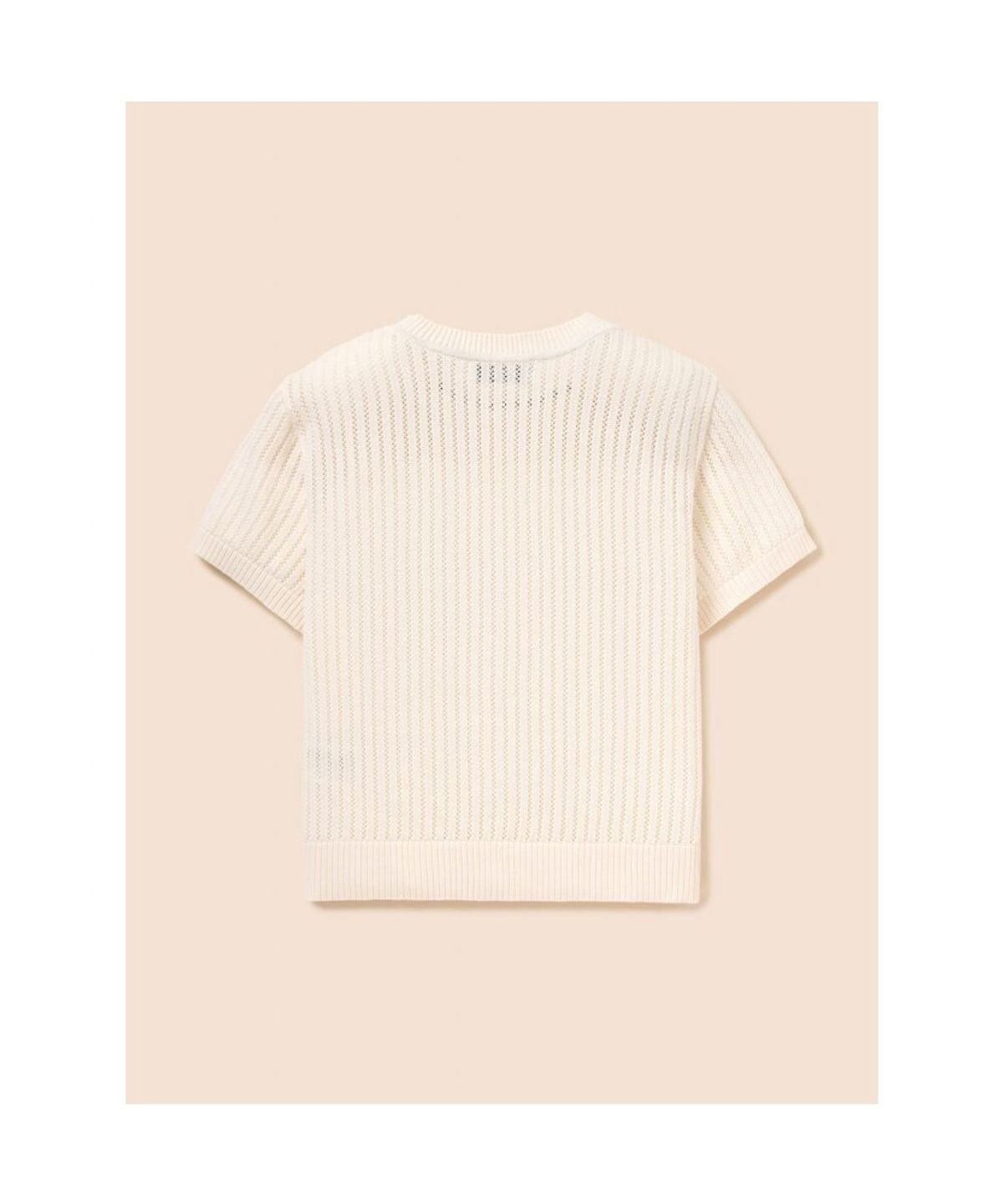 빈폴 키즈(BEANPOLE KIDS) [솔솔니트] 반소매 면 크로쉐 라운드 카디건  아이보리 (BI645AU010)