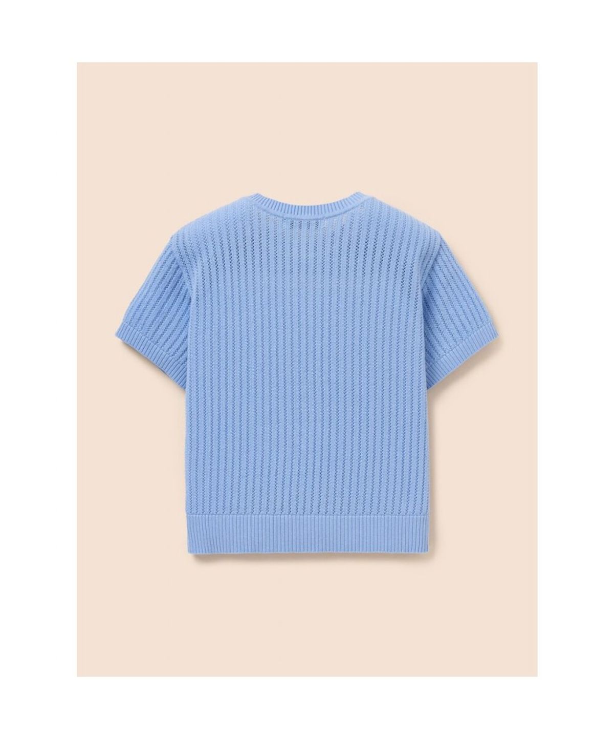 빈폴 키즈(BEANPOLE KIDS) [솔솔니트] 반소매 면 크로쉐 라운드 카디건  스카이 블루 (BI645AU01Q)