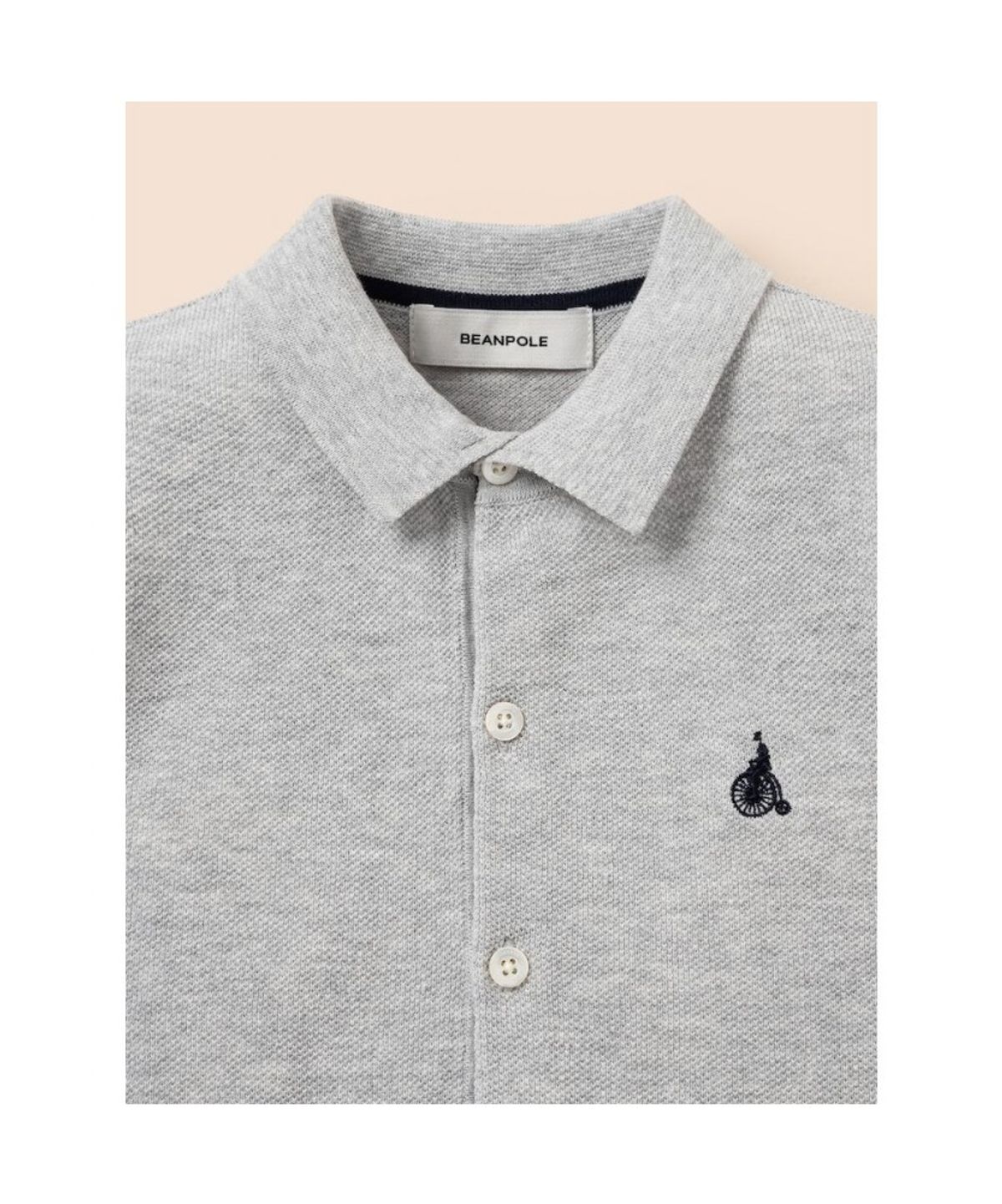 빈폴 키즈(BEANPOLE KIDS) [솔솔니트] 반소매 면 플레인 T칼라 가디건  그레이 (BI645AU023)