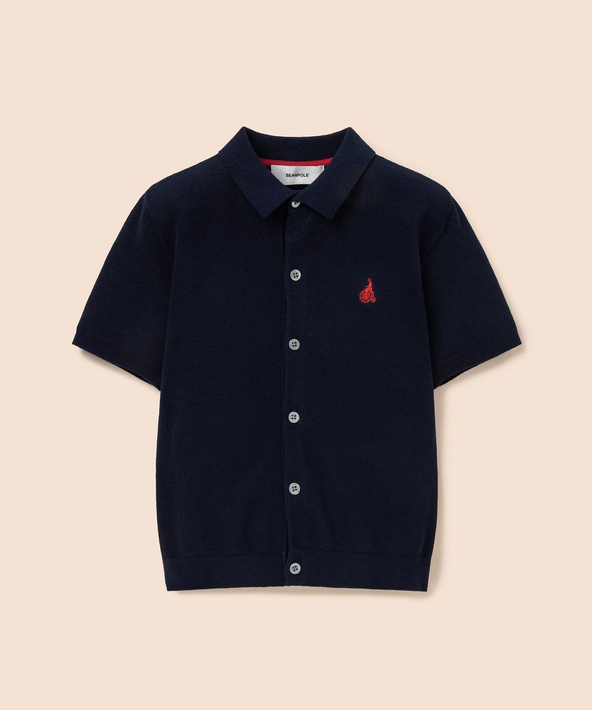 빈폴 키즈(BEANPOLE KIDS) [솔솔니트] 반소매 면 플레인 T칼라 가디건  네이비 (BI645AU02R)