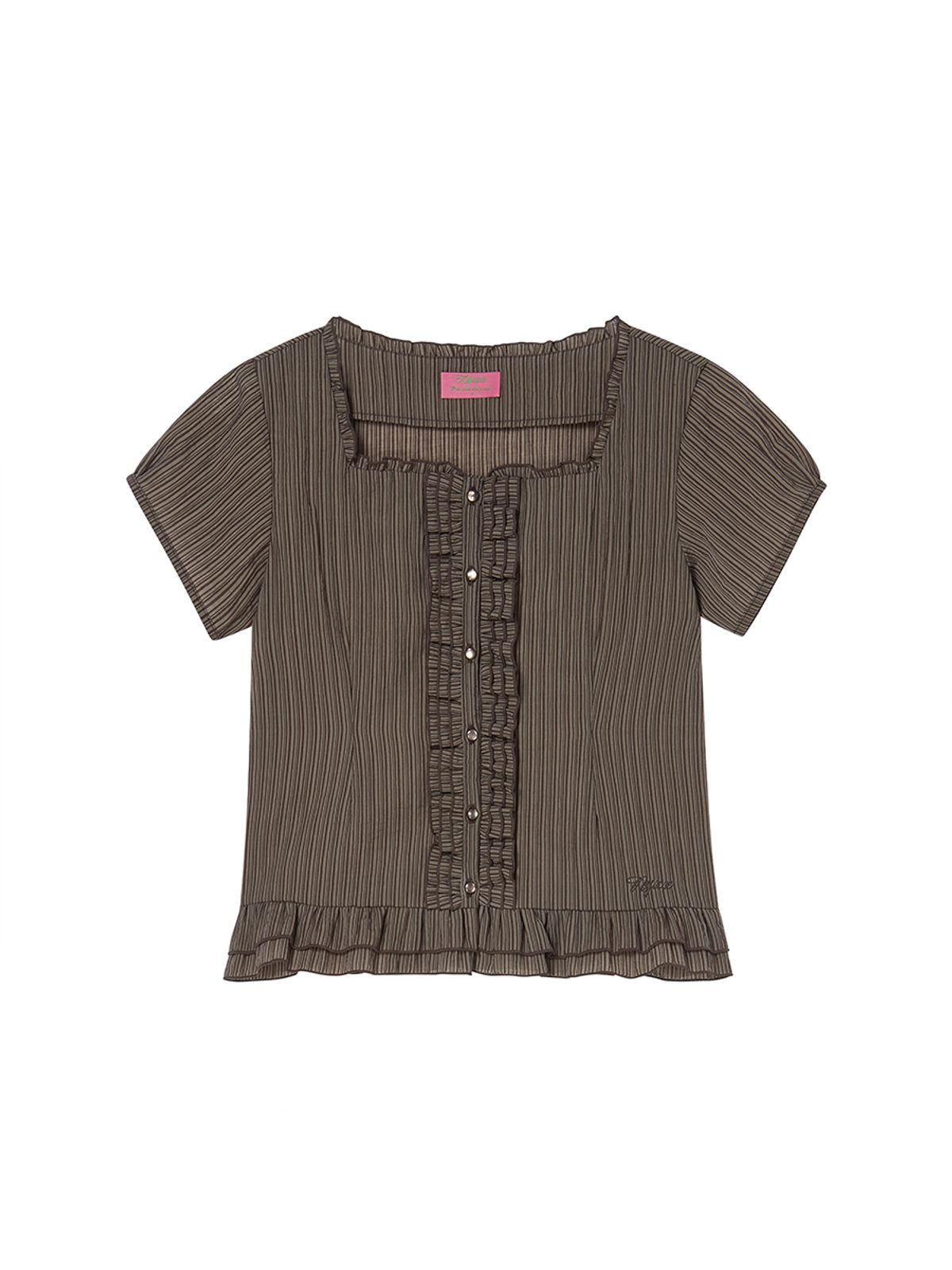 엔와이엑스엑스(NYXX) SQUARE BLOUSE BROWN
