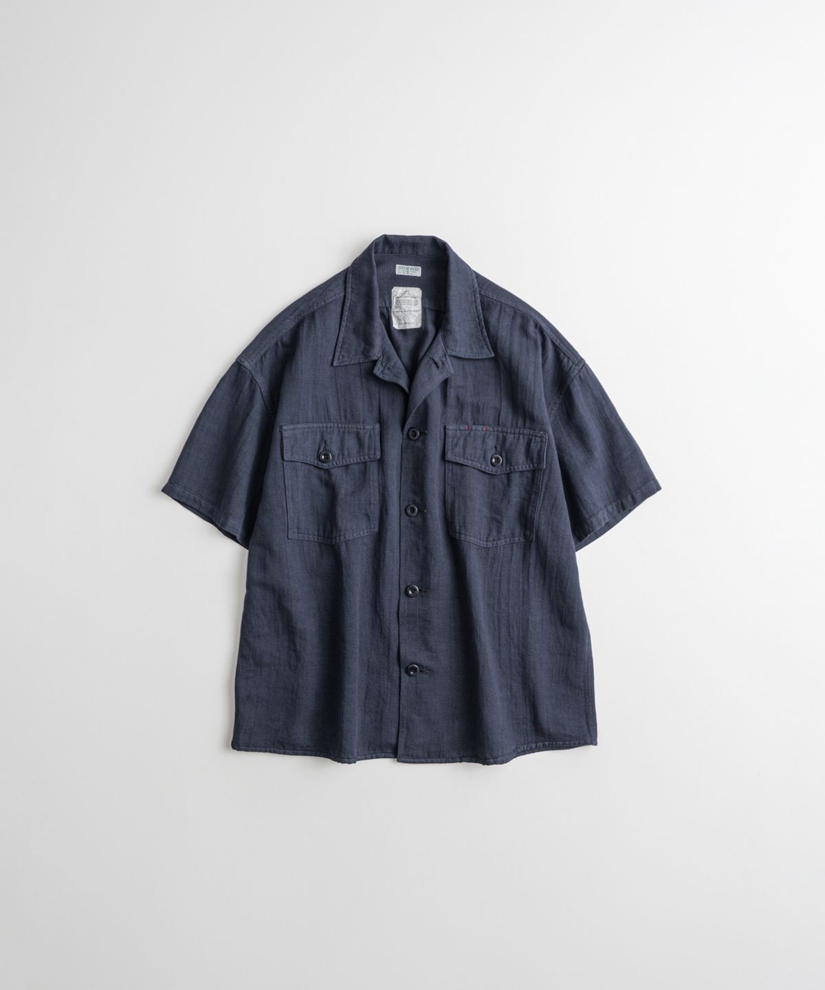 비헤비어(BEHEAVYER) DYED FATIGUE 1/2 SHIRTS vintage purple