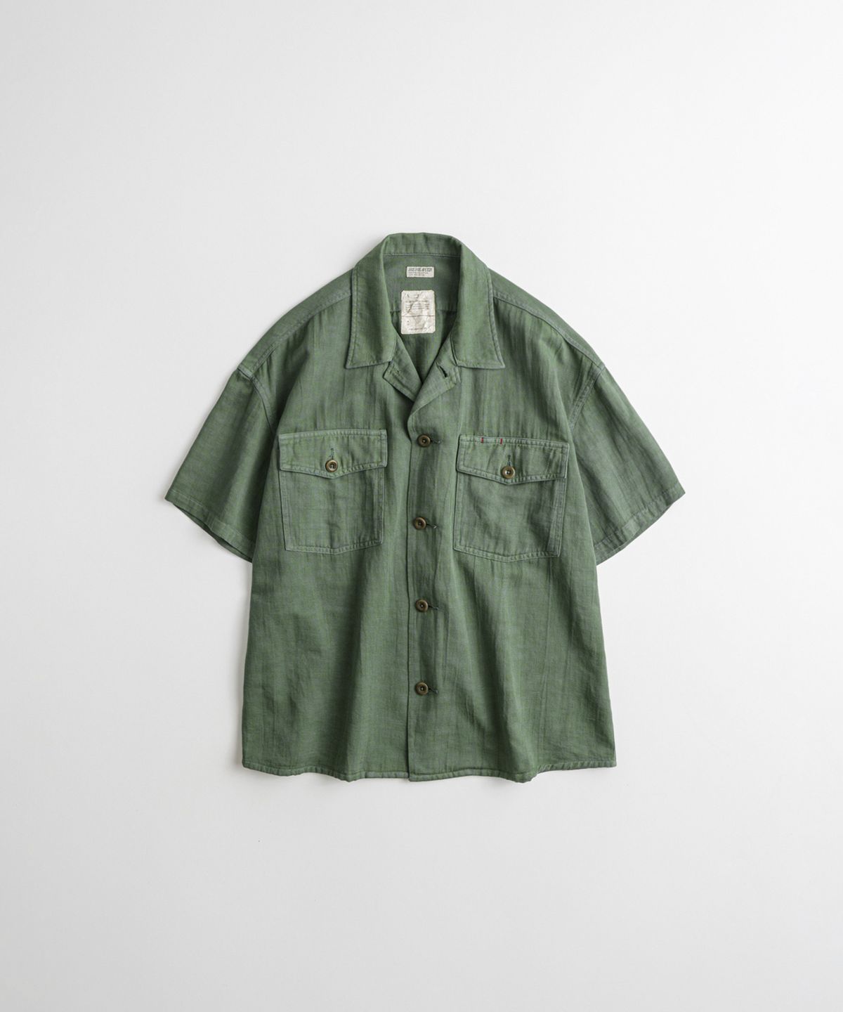 비헤비어(BEHEAVYER) DYED FATIGUE 1/2 SHIRTS olive