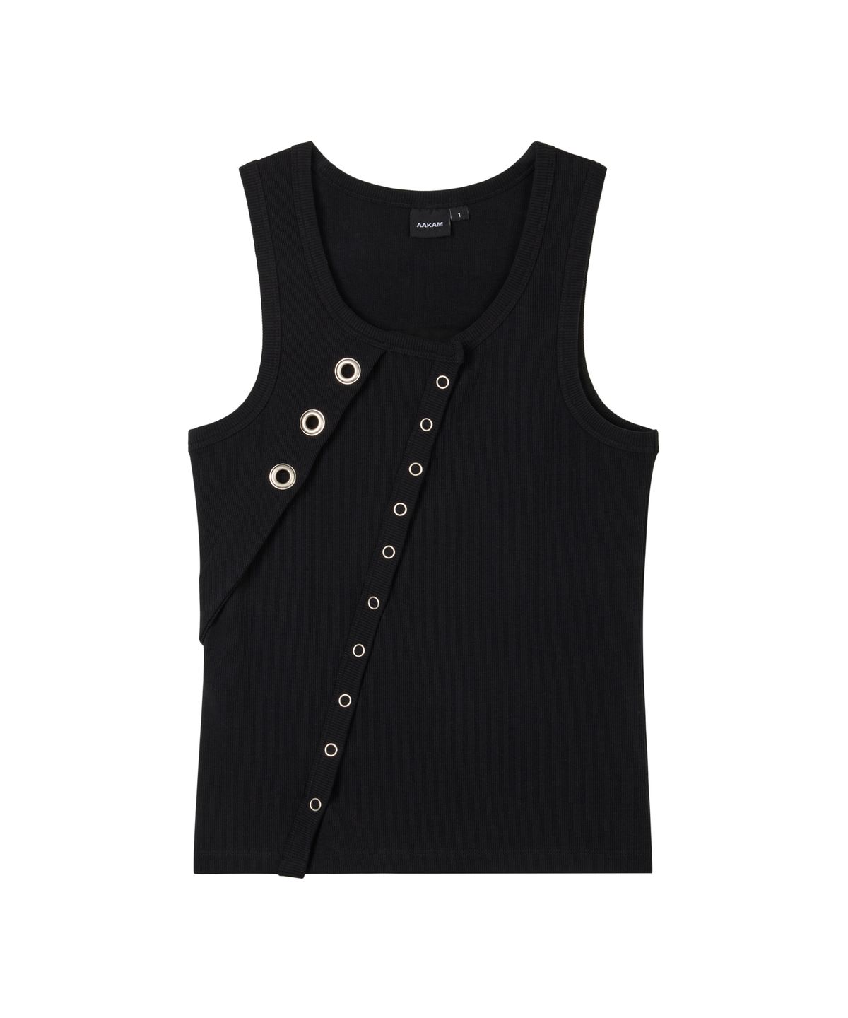 아캄(AAKAM) Oblique Snap Sleeveless (Black)