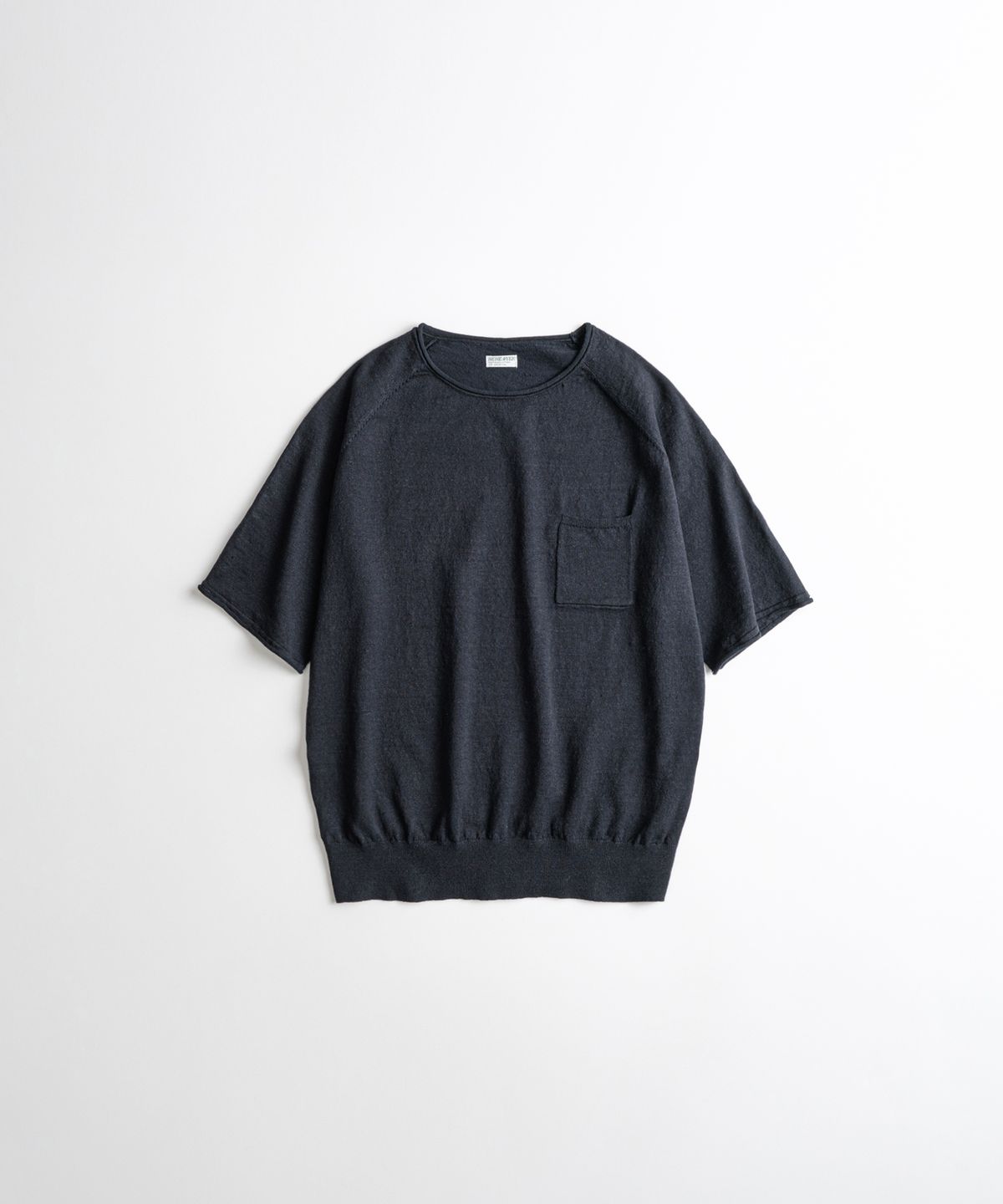 비헤비어(BEHEAVYER) EUROPEAN FLAX™ LINEN ROLL NECK 1/2 KNIT ink navy