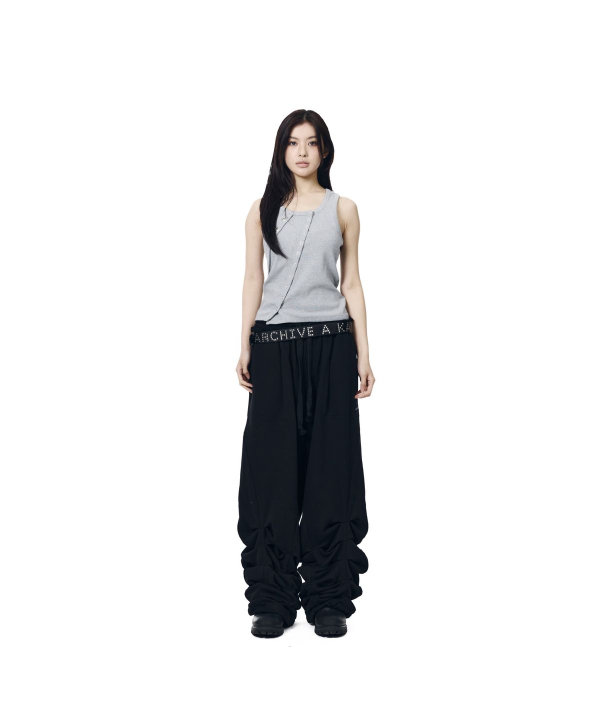 아캄(AAKAM) Oblique Snap Sleeveless (Gray)