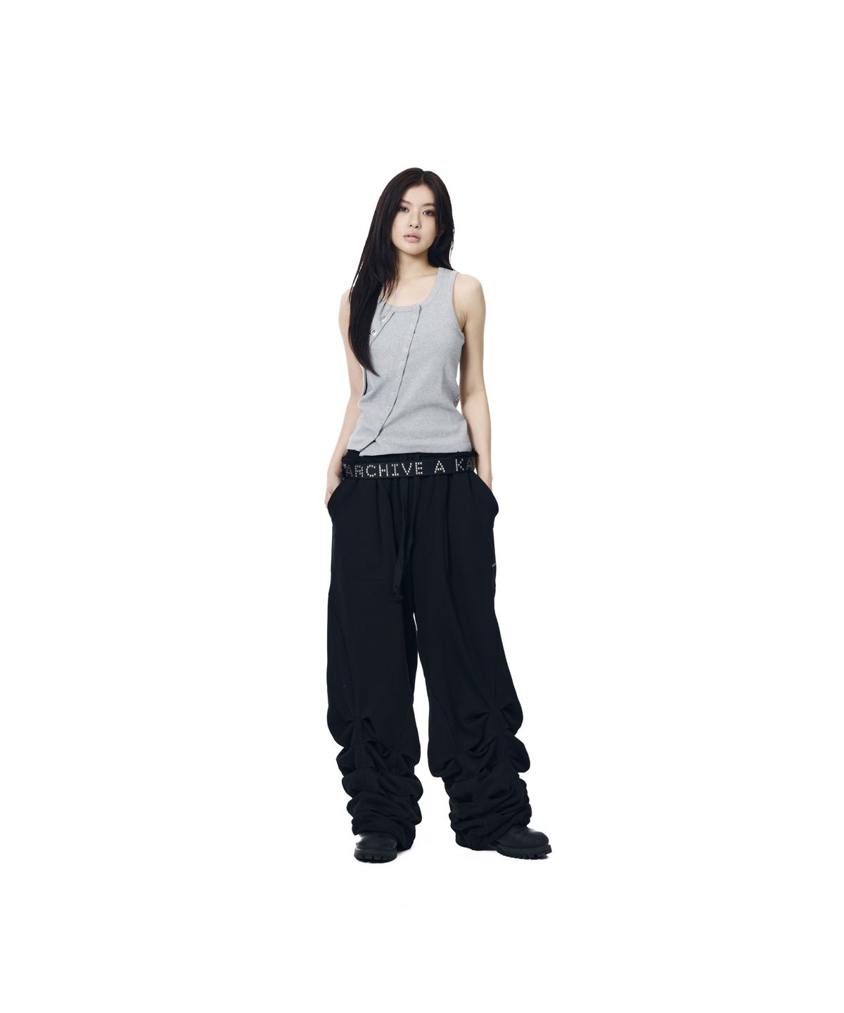 아캄(AAKAM) Oblique Snap Sleeveless (Gray)